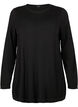 Gebreide blouse gemaakt van katoen en viscose., Zwart, Packshot image number 0