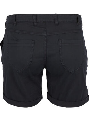 Regular shorts in katoen, Black, Packshot image number 1