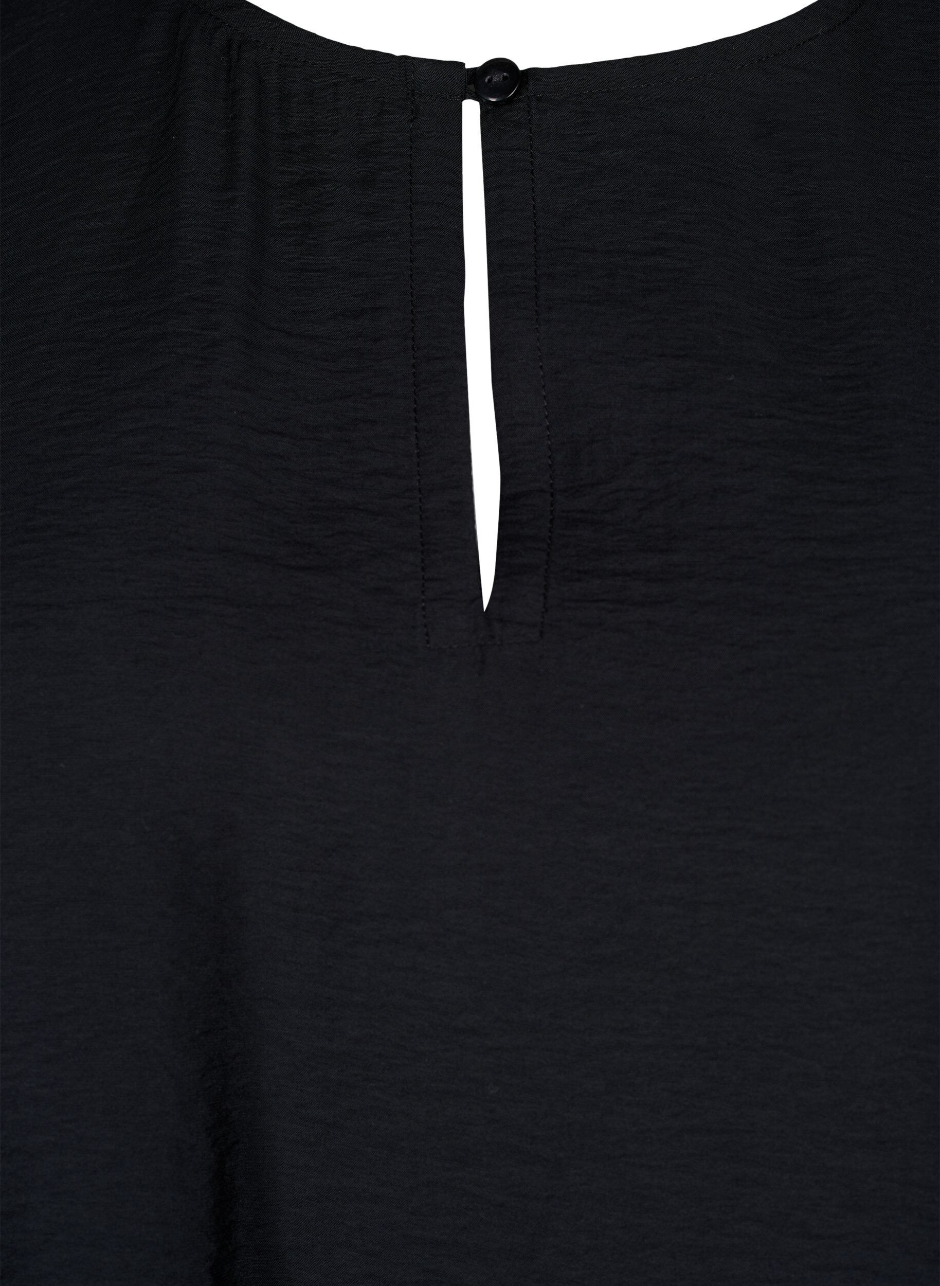 Zizzi Blouse met korte mouwen van viscose, Black, Packshot image number 2