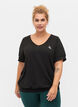 Effen trainings t-shirt met v-hals, Black, Model image number 0