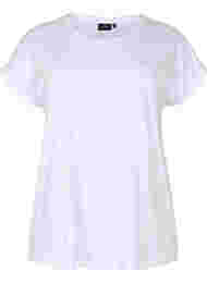 T-shirt met korte mouwen van katoenmix, Bright White