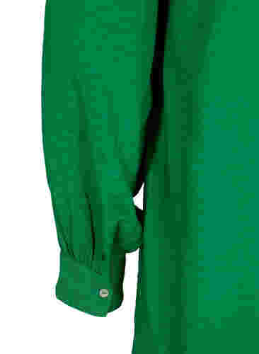 Viscose blouse met lange mouwen en overhemdkraag, Jolly Green, Packshot image number 3