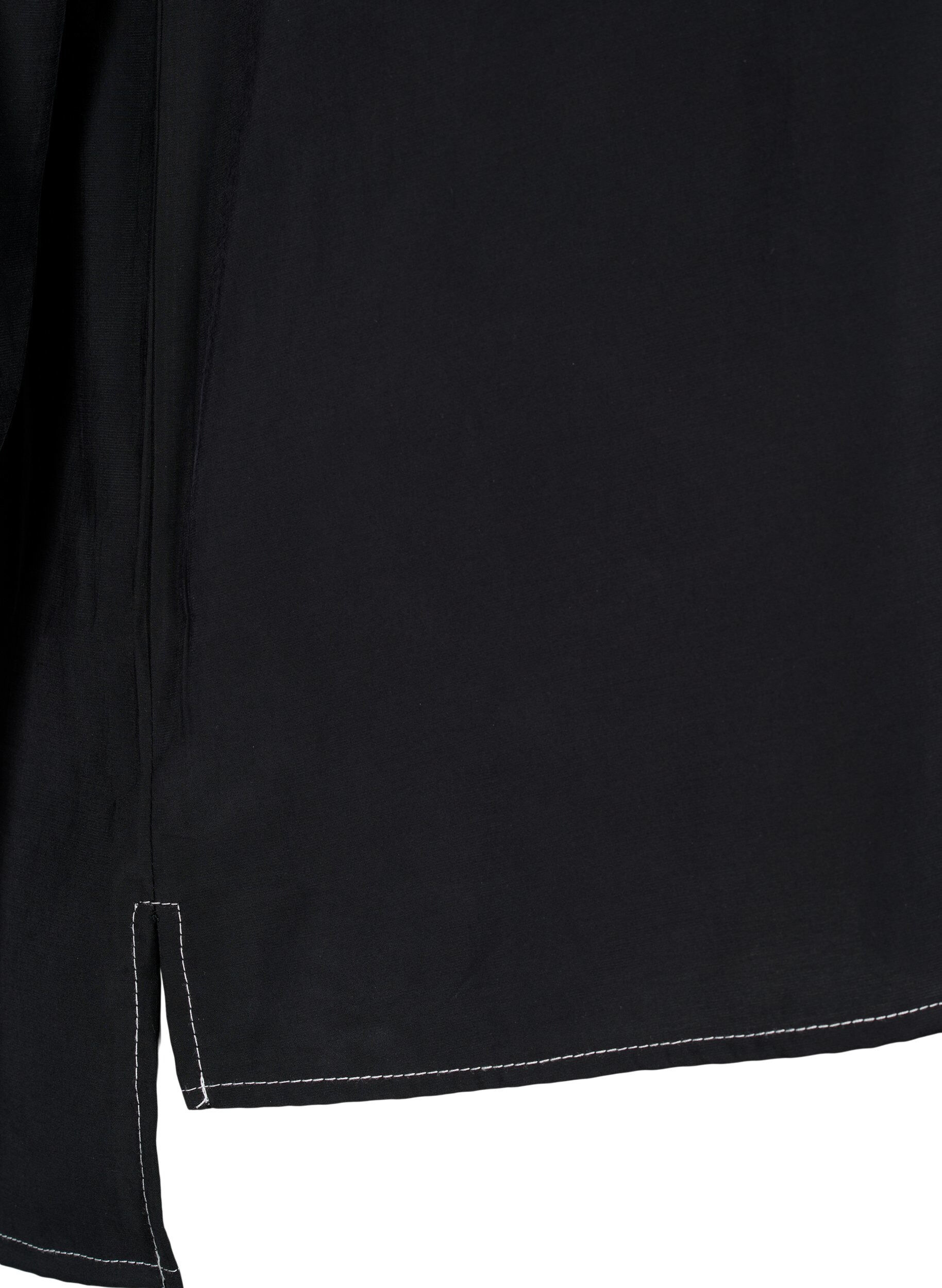 Zizzi Shirt met contrasterende stiksels, Black, Packshot image number 3