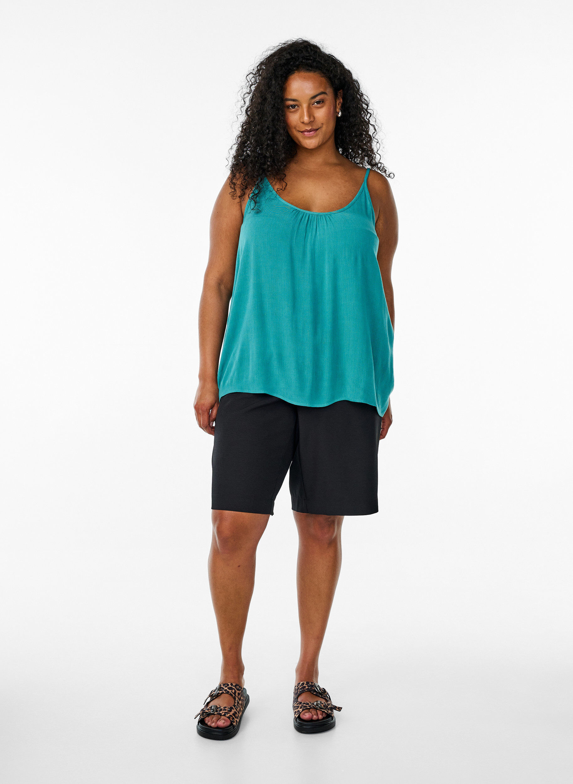 ZizziStrap top in viscose, Blauw, Model image number 1