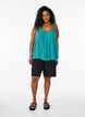 Strap top in viscose, Blauw, Model image number 1