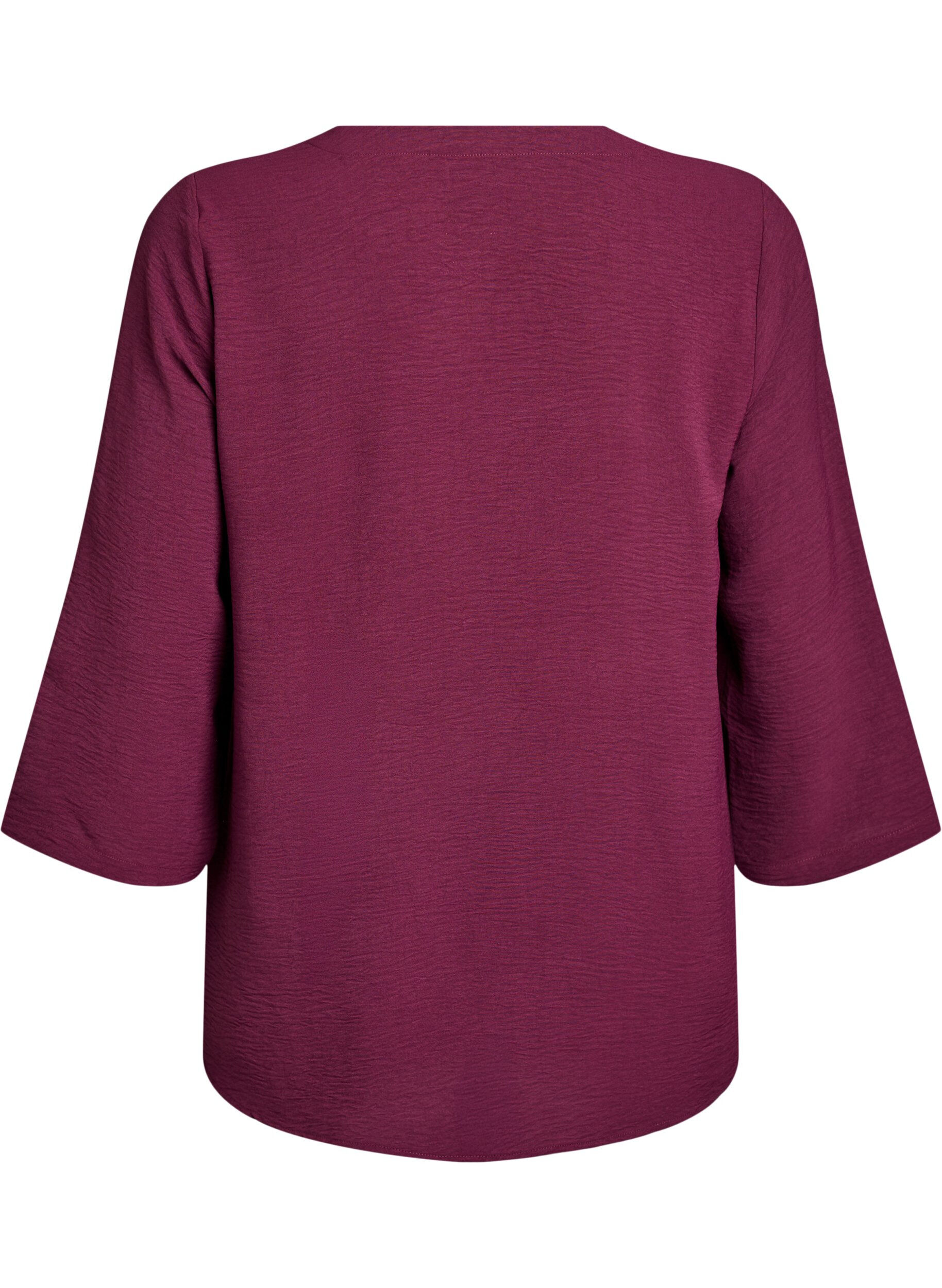 Zizzi Flash - Blouse met 3/4 mouwen, Donker Bordeaux, Packshot image number 1