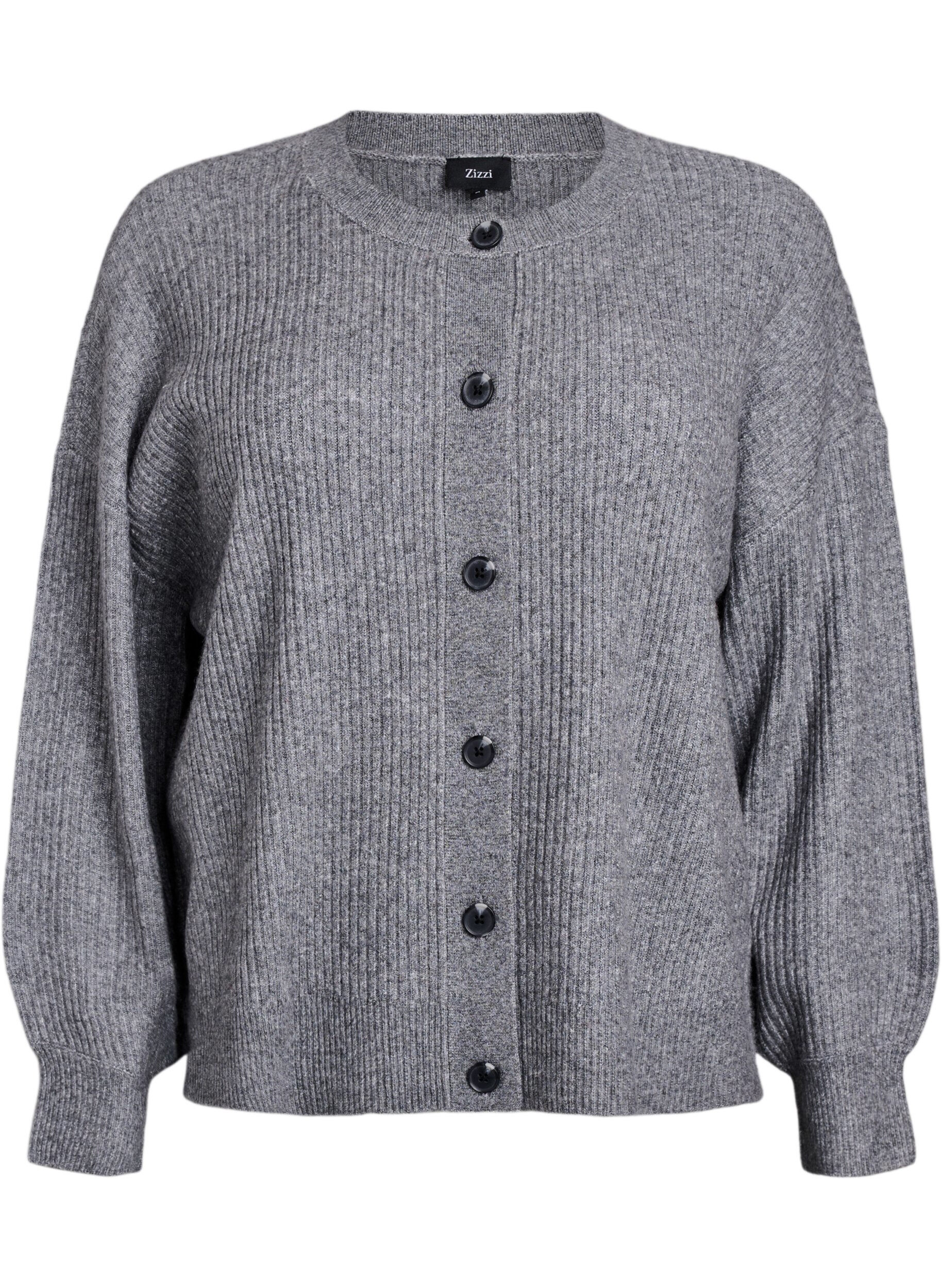 Vest van ribtricot met knopen