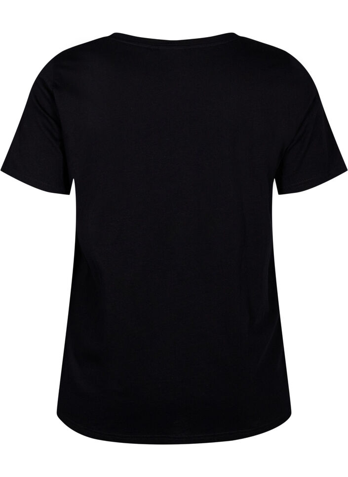 Katoenen T-shirt met motief, Black w. Face Foil, Packshot image number 1