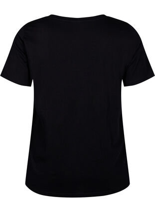 Katoenen T-shirt met motief, Black w. Face Foil, Packshot image number 1