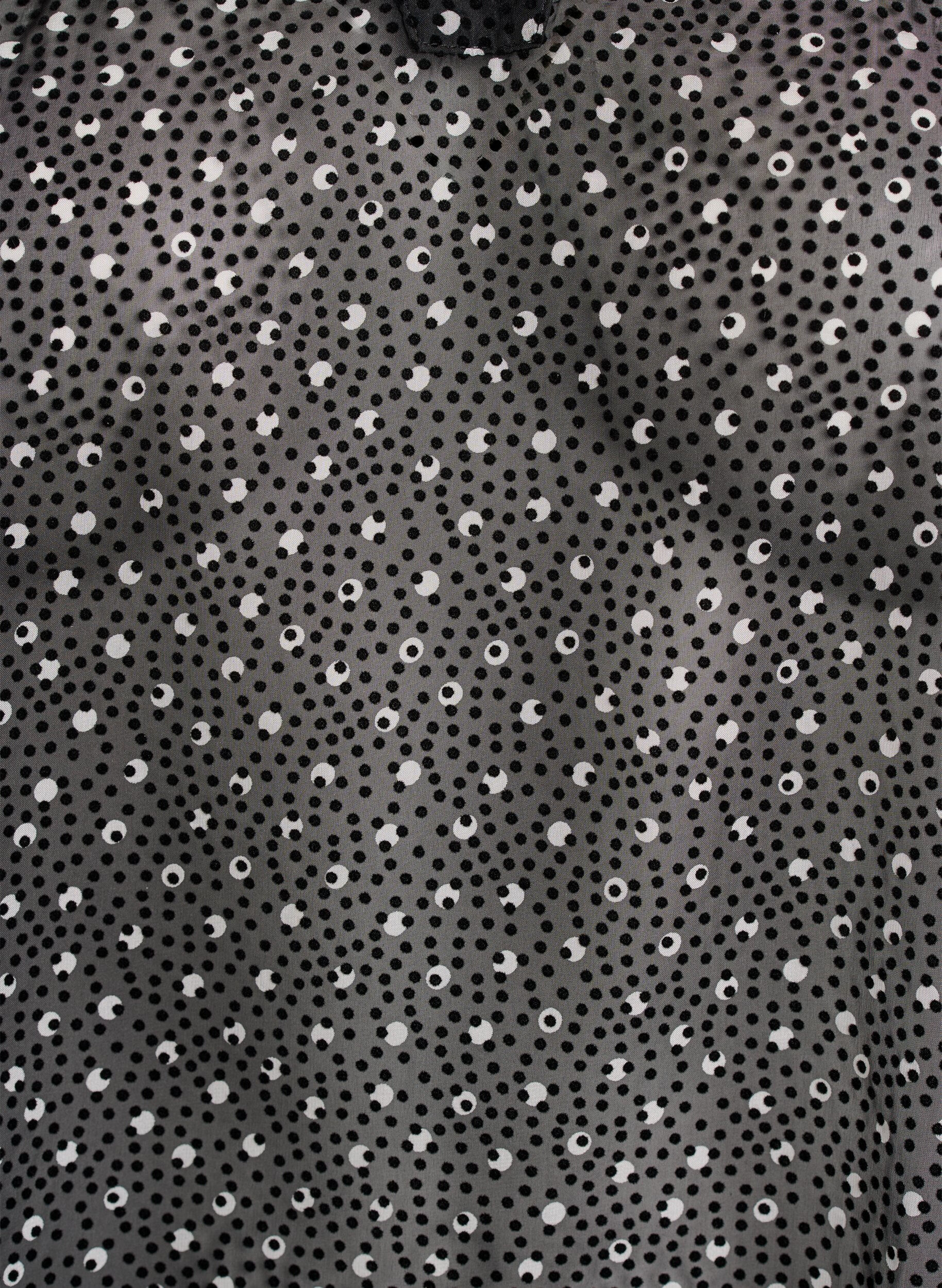 Zizzi Chiffon tuniek met fluwelen stippenpatroon, Zwart, Packshot image number 2