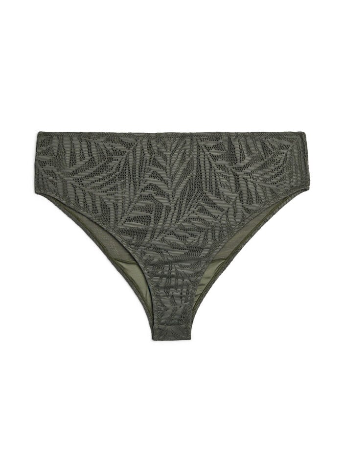 Braziliaanse bikinislip in gestructureerd mesh, Groen, Packshot image number 0