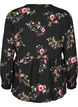 Blouse met lange mouwen en bloemenprint, Zwart, Packshot image number 1