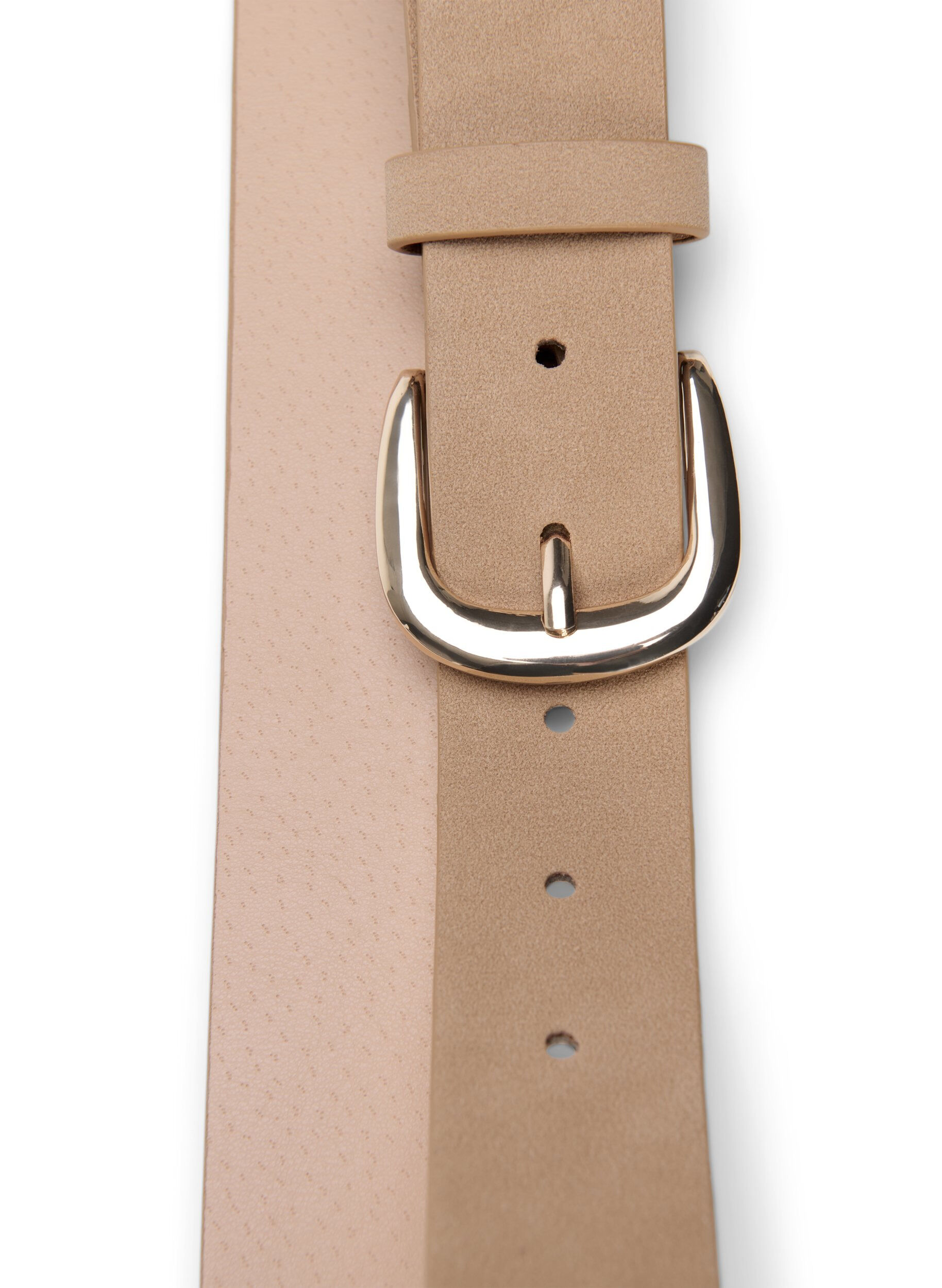 Zizzi Kunstleren riem met goudkleurige gesp, Beige, Packshot image number 3
