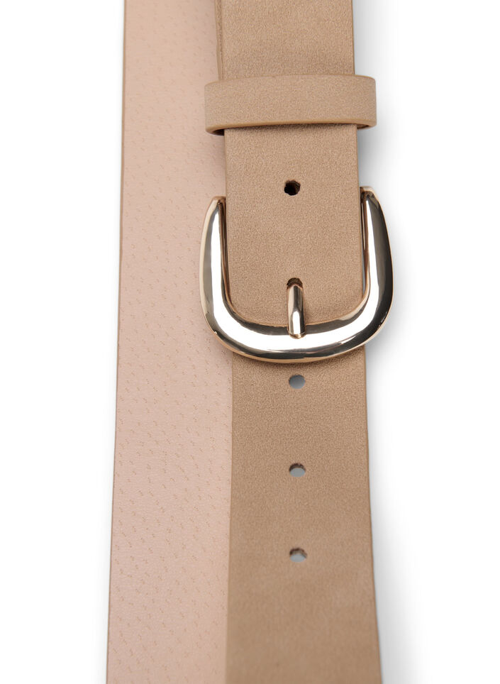 Kunstleren riem met goudkleurige gesp, Beige, Packshot image number 3