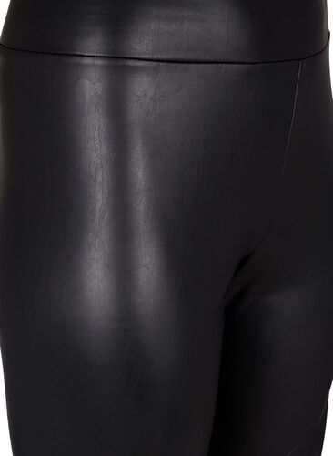 Glimmende nauwsluitende shorts met hoge taille, Black, Packshot image number 2