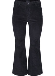 Fluwelen broek met bootcuts, Black