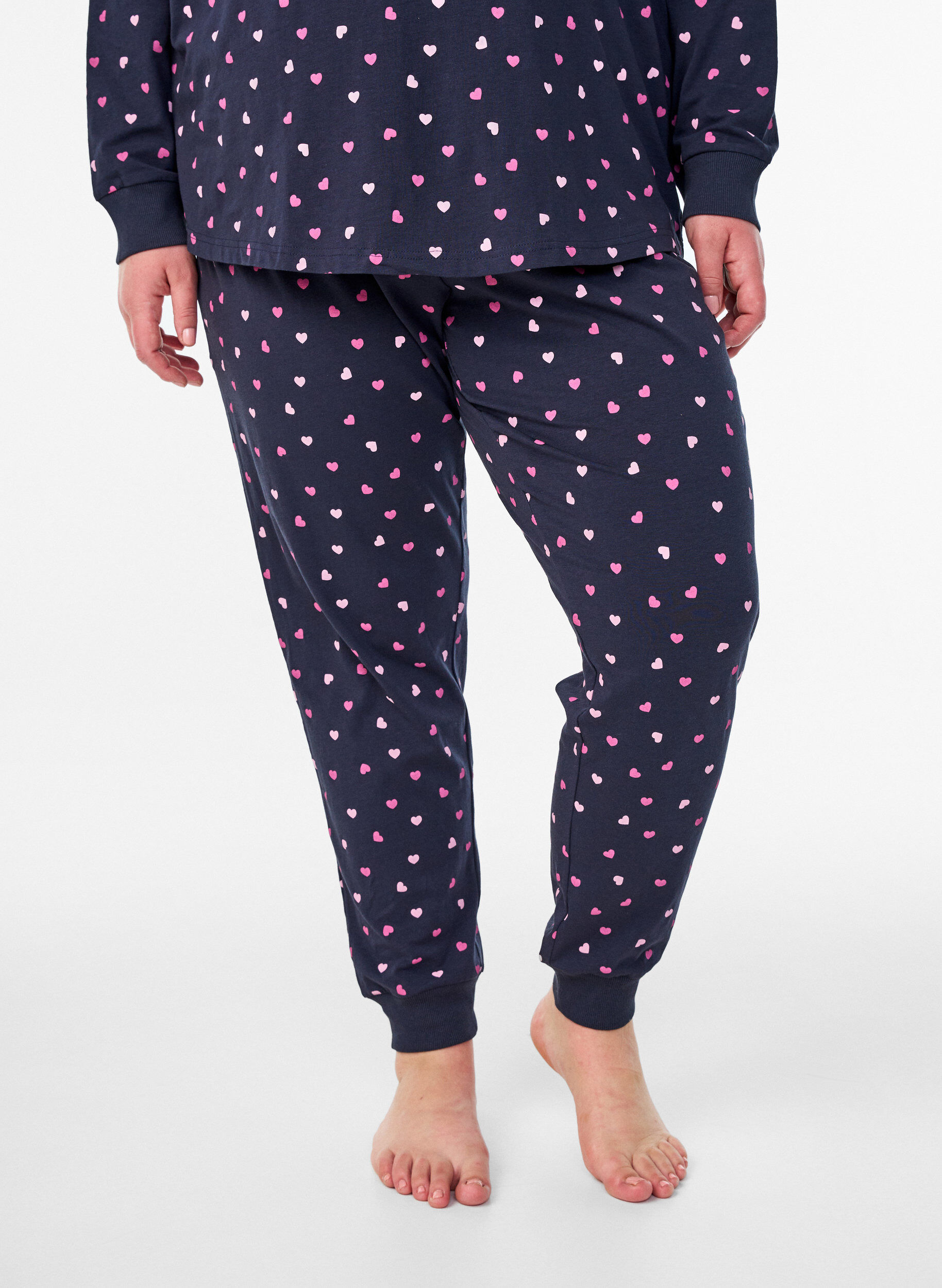 Zizzi Bedrukte pyjamabroek, Blauw, Model image number 2
