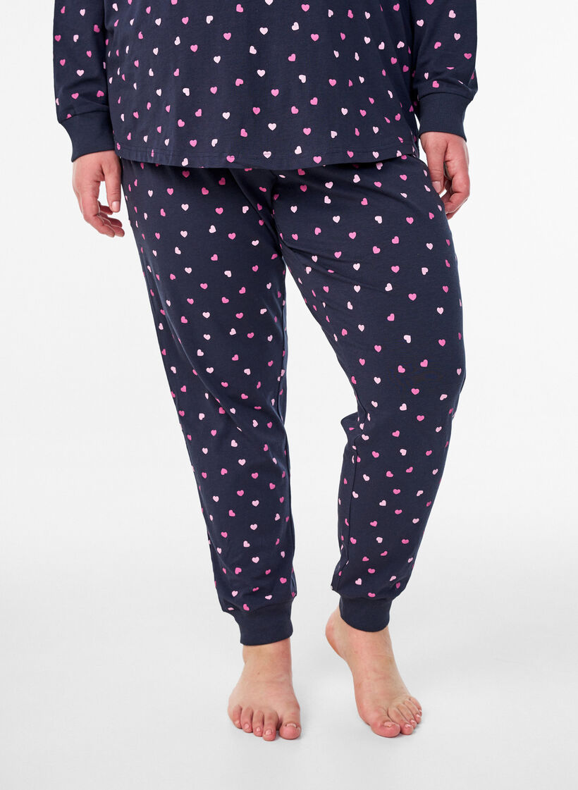 Bedrukte pyjamabroek, Blauw, Model image number 2