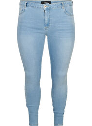 Super slim fit Amy jeans met hoge taille, Light blue denim