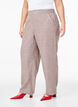 Linnen en viscose broek met losse pasvorm, Bruin, Model image number 2