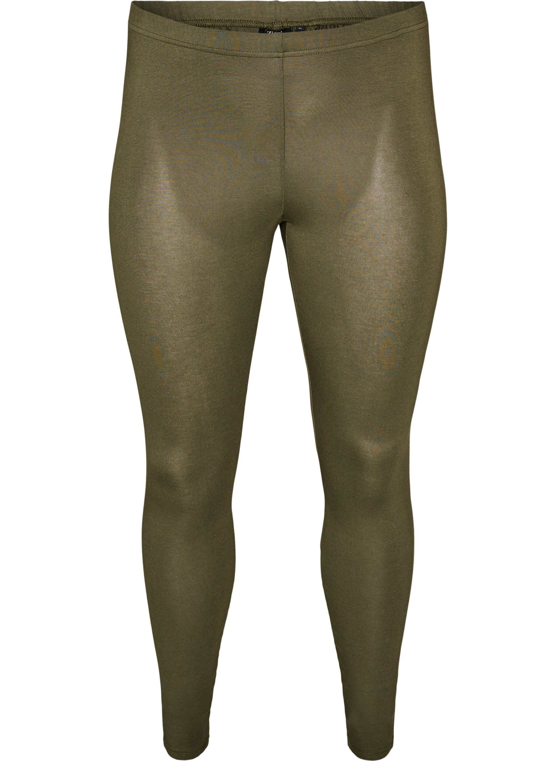 ZizziBasic legging in viscose, Groen, Packshot image number 0