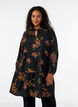 Jurk met bloemenprint en striksluiting, Zwart, Model image number 0