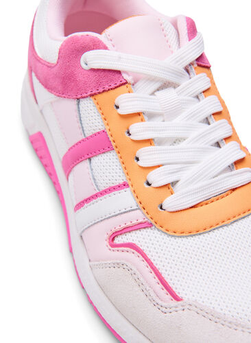 Sneakers met brede pasvorm, White Pink, Packshot image number 2