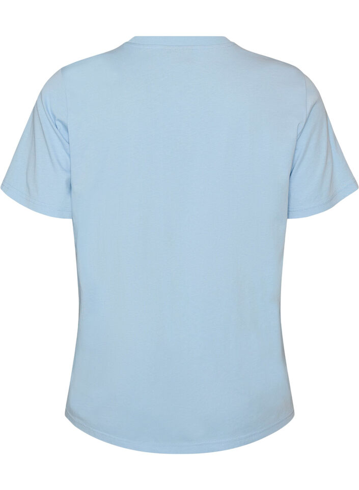 Katoenen T-shirt met print, Blauw, Packshot image number 1