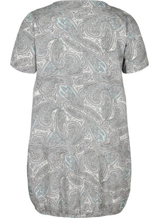 Viscose jurk met print en korte mouwen , Bright Paisley, Packshot image number 1