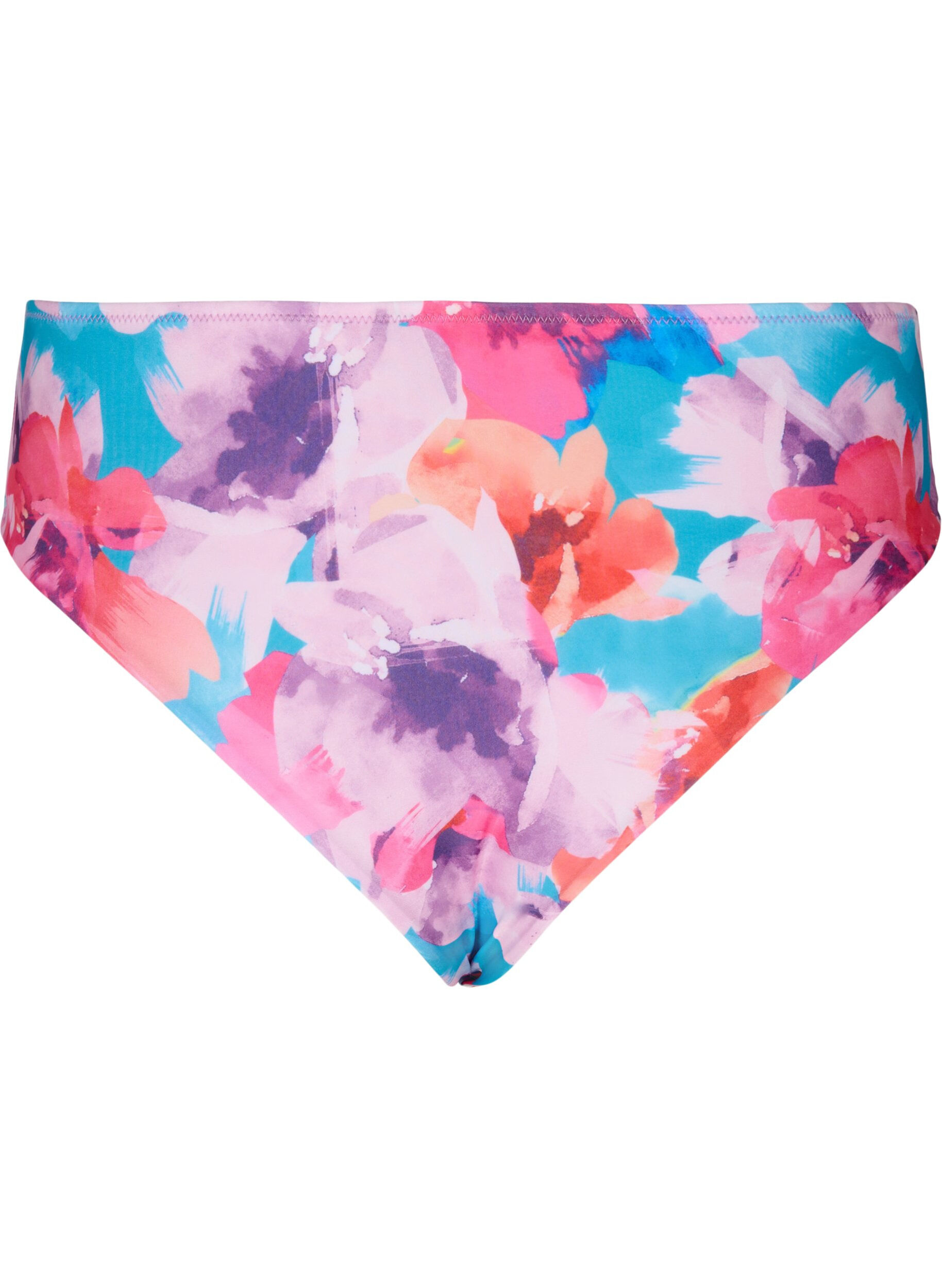 Zizzi Bikinibroekje met print en hoge taille, Roze, Packshot image number 1