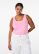 Effen basic top in katoen, Roze, Model image number 0