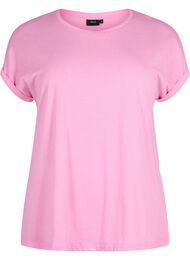 T-shirt met korte mouwen van katoenmix, Roze