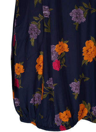 Viscose jurk met 3/4 mouwen, Blue Flower , Packshot image number 3