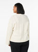 Gebreide blouse met kabelpatroon en contrastdetails, Beige, Model image number 2
