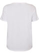 Katoenen T-shirt met print op de borst, Wit, Packshot image number 1