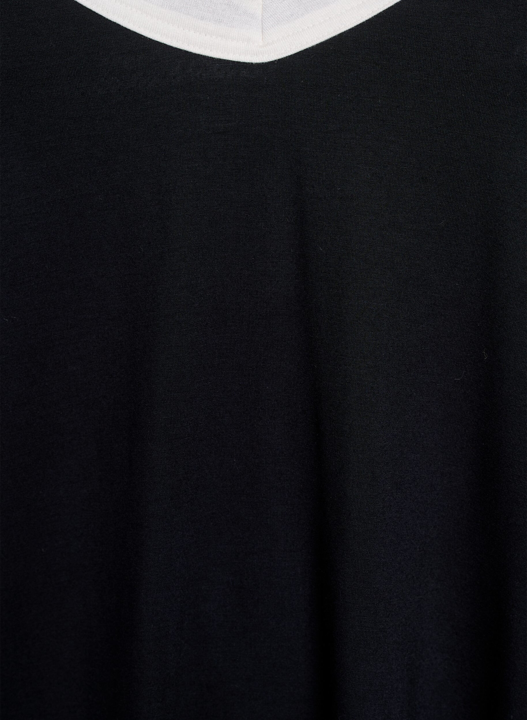 Zizzi Nacht top met bandjes en V-hals, Zwart, Packshot image number 2