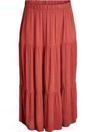 Lange rok met elastiek in de taille, Rood