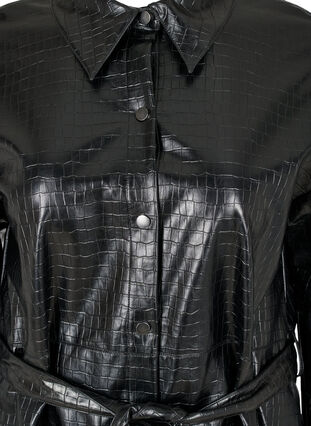 Blouse jas in imitatieleer, Black, Packshot image number 2