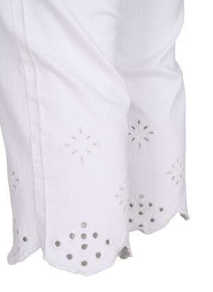 Driekwart broek met borduursel anglaise, White, Packshot image number 3