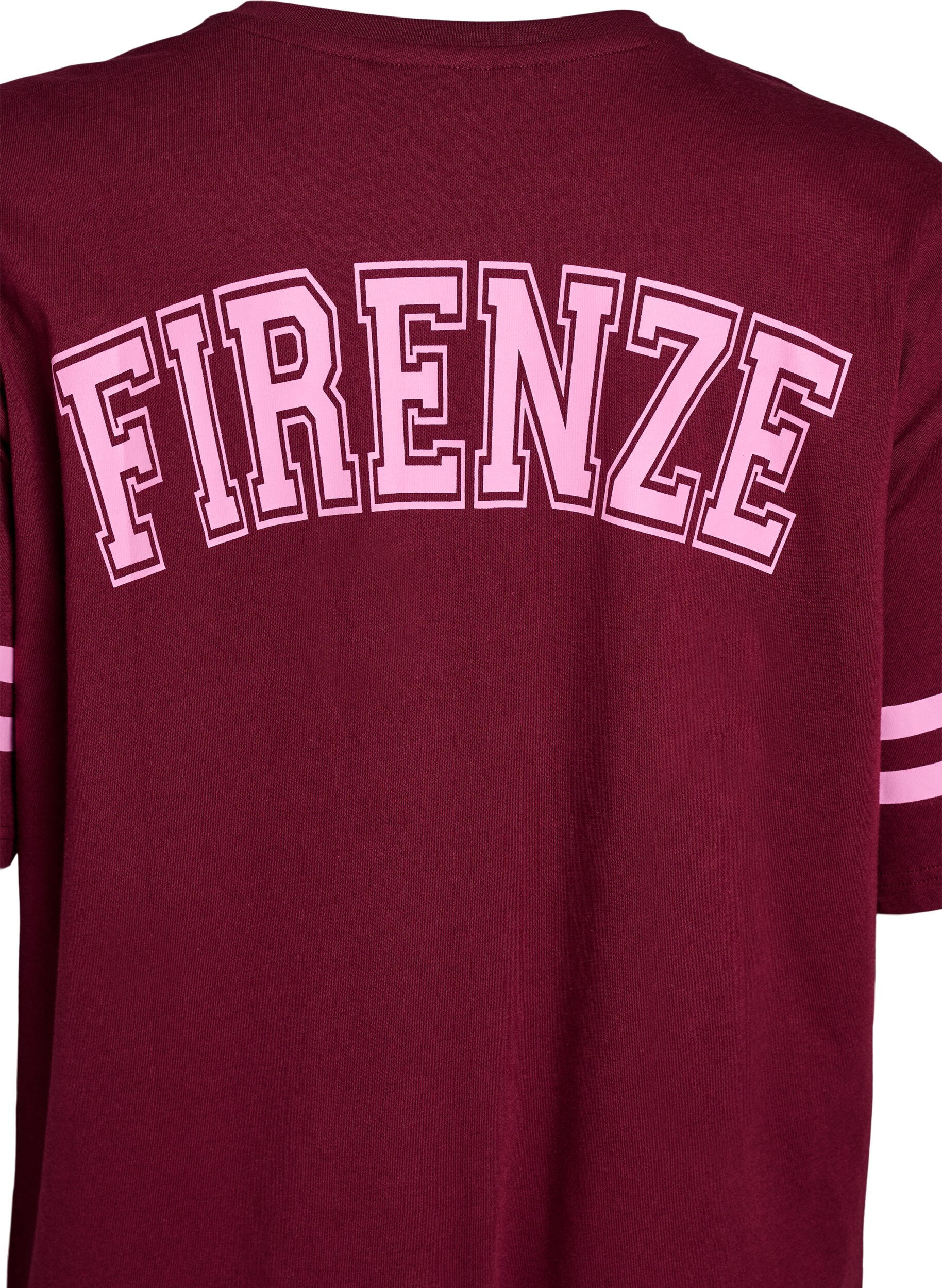 Zizzi Kort T-shirtjurkje met sportieve details, Donker Bordeaux, Packshot image number 3