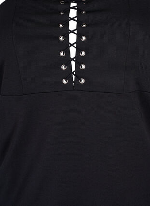 Nauwsluitende jurk met koorddetails, Black, Packshot image number 2