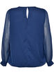 Chiffonblouse met doorschijnende mouwen, Blauw, Packshot image number 1