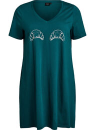 Organische katoenen nachtjapon met V-hals, Groen