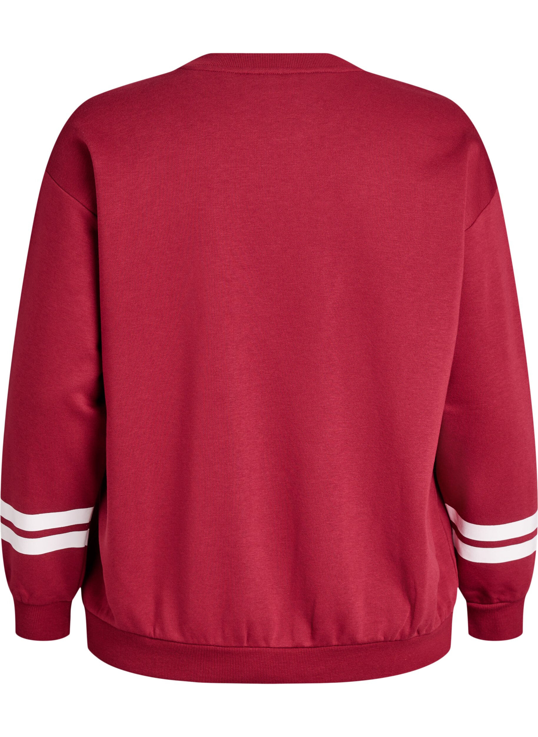 Zizzi Sweatshirt met statementdetail, Rood, Packshot image number 1
