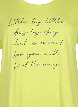 Bedrukt T-shirt van biologisch katoen, Wild Lime w. Navy, Packshot image number 2
