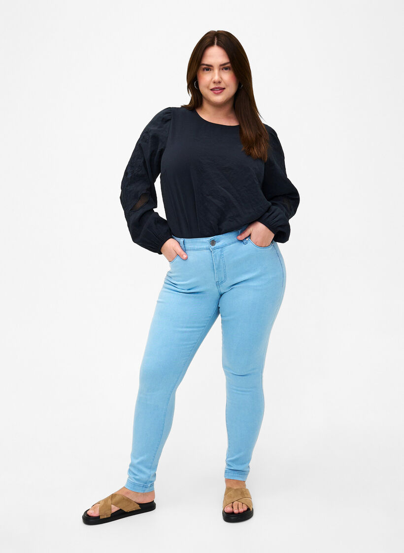 Viona jeans met normale taille, Blauw, Model image number 0
