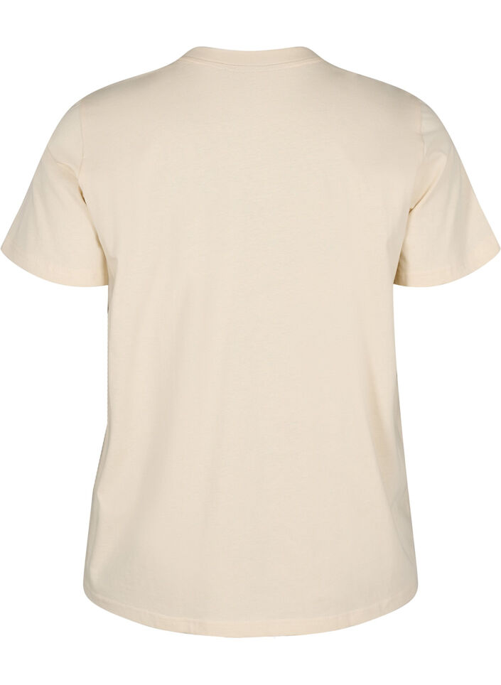 Katoenen T-shirt met print, Beige, Packshot image number 1