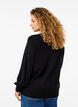 Gebreid vest met ronde hals en knopen, Zwart, Model image number 2