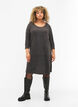 Jurk met 3/4 mouwen en strepen, Dark Grey Mélange, Model image number 2