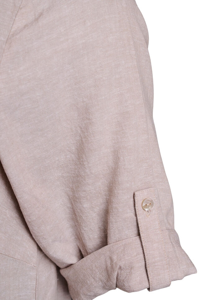 Tuniek van linnen en viscose met A-vorm, Beige, Packshot image number 3